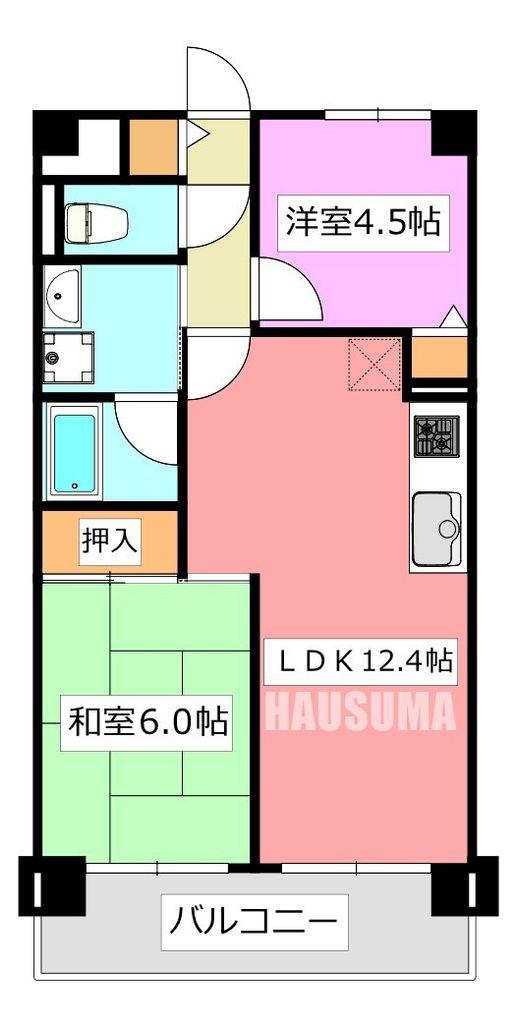 ルモン王子北(2LDK/5階)の間取り写真