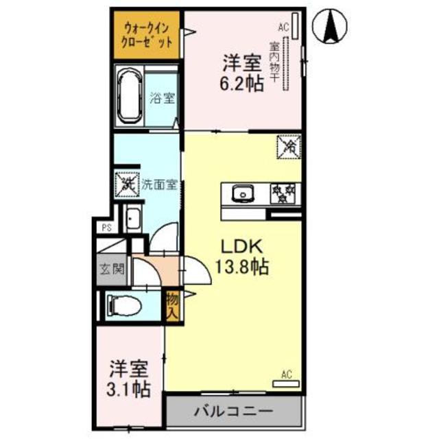 CLASHIST平野西ウエスト(2LDK/3階)の間取り写真