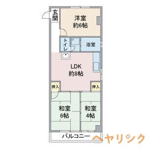 富善ビル(3DK/4階)の間取り写真