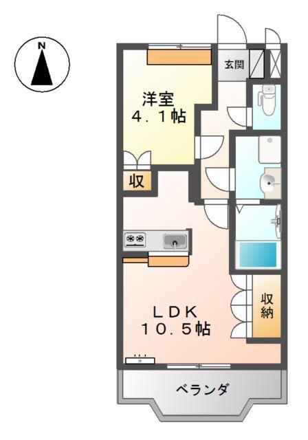REIZVOLL VILLA(1LDK/2階)の間取り写真