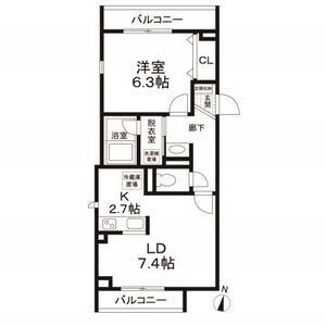 M-HAUS(1LDK/1階)の間取り写真