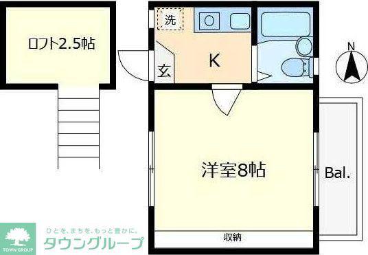 美野和コーポ(1K/2階)の間取り写真