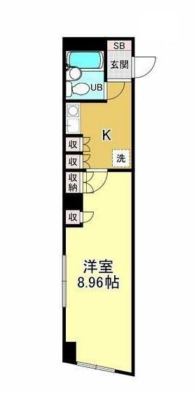 CENT武蔵小杉(1K/2階)の間取り写真