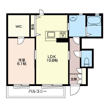 グリナージュB(1LDK/1階)の間取り写真