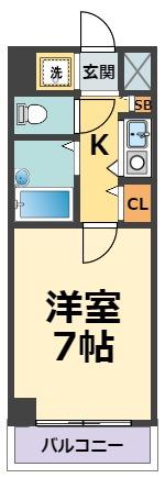 エスリード上甲子園(1K/1階)の間取り写真