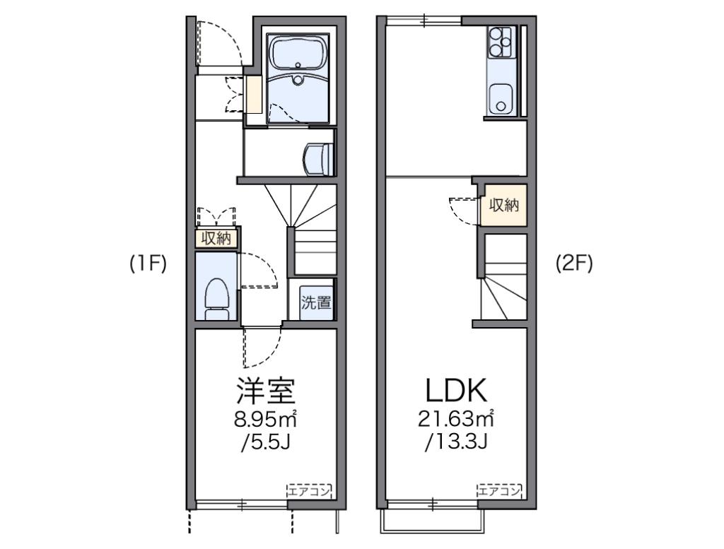 レオネクストヴィラージュ(1LDK/1階)の間取り写真