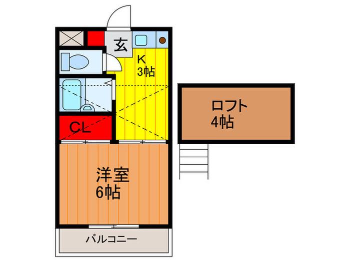 サンモリツ(1K/2階)の間取り写真