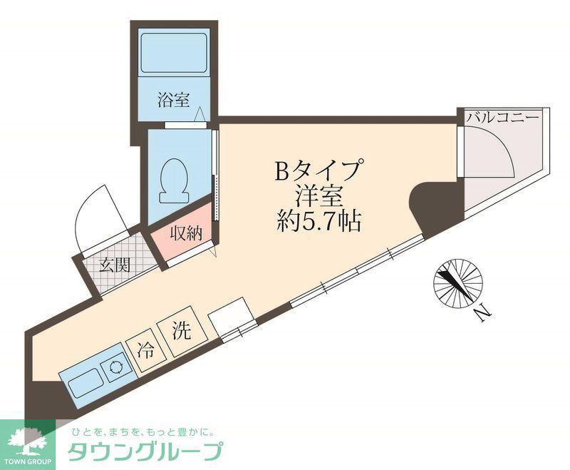 ロイヤルシティ赤羽岩淵(ワンルーム/3階)の間取り写真