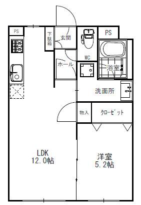 ルナ レジデンス(1LDK/3階)の間取り写真
