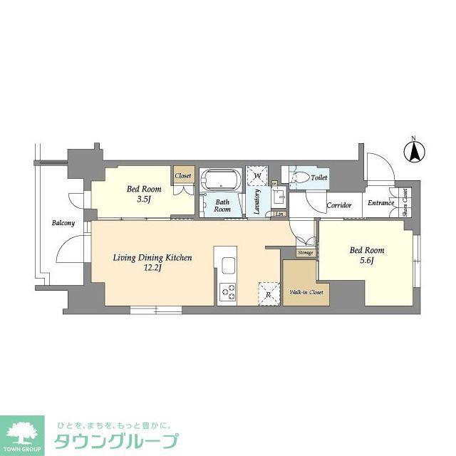 ジオエント上野稲荷町(2LDK/4階)の間取り写真