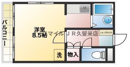 緒方ビル(ワンルーム/4階)の間取り写真