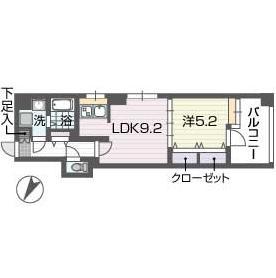 グルービー渡辺通(1LDK/7階)の間取り写真