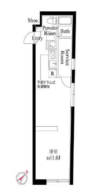 サンブライト千川(ワンルーム/3階)の間取り写真