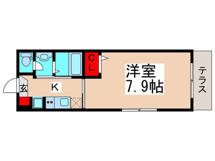 ROYAL COURT 下総中山(1K/1階)の間取り写真