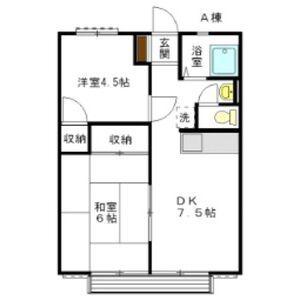 コーポ諏訪A(2DK/1階)の間取り写真
