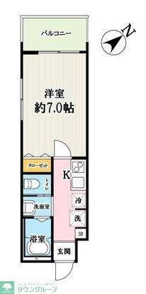 キャメル草加谷塚2丁目A棟(1K/1階)の間取り写真