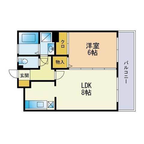 ヴィンテージ唐原Ⅱ(1LDK/1階)の間取り写真