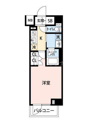GENOVIA西新井(1K/6階)の間取り写真