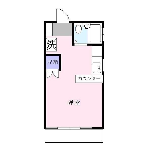 サンハイムイトー C(1K/1階)の間取り写真