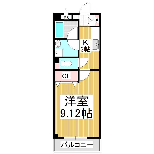 メゾンユートピア(1K/3階)の間取り写真