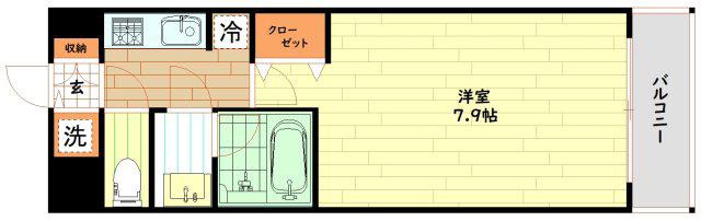 S-RESIDENCE福島LUXE(1K/9階)の間取り写真