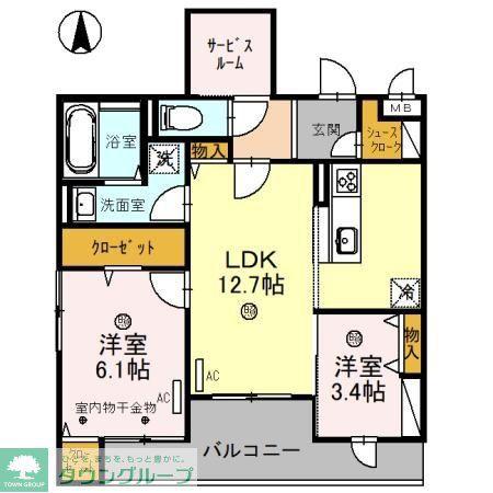 K-APARTMENT(2SLDK/3階)の間取り写真