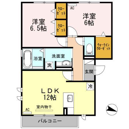 ル・ソレイユ(2LDK/2階)の間取り写真