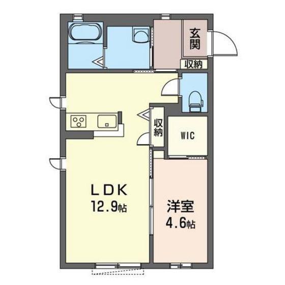 マストライフ高崎上大類(1LDK/1階)の間取り写真
