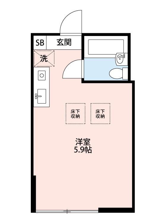 カーサ・クオーレ神大寺(ワンルーム/1階)の間取り写真