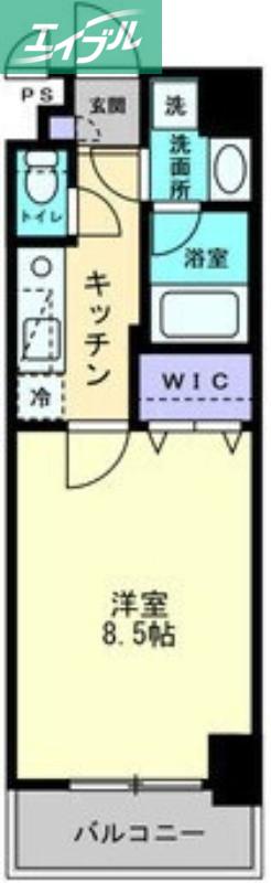アルファレガロ南中央町(1K/6階)の間取り写真