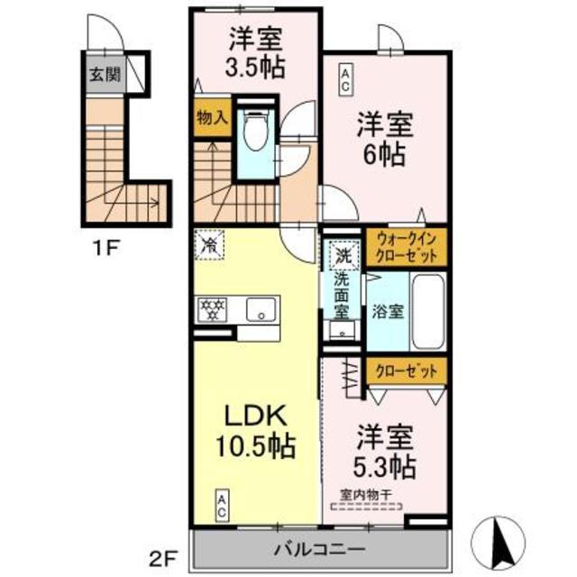 センチュリーハイムすみよし台 V(3LDK/2階)の間取り写真