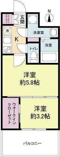 セレニテ江坂ルフレ(2K/4階)の間取り写真