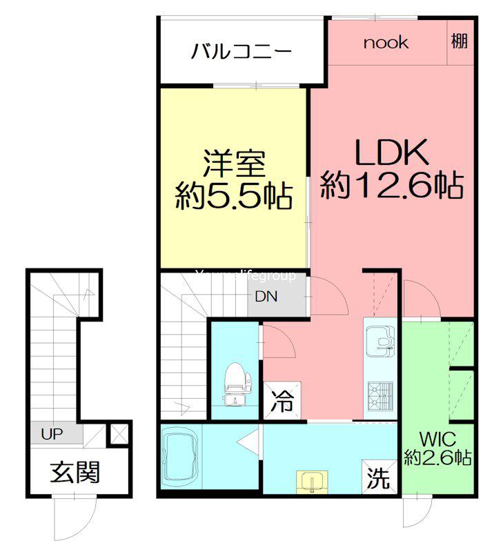 CELESTE(1LDK/2階)の間取り写真