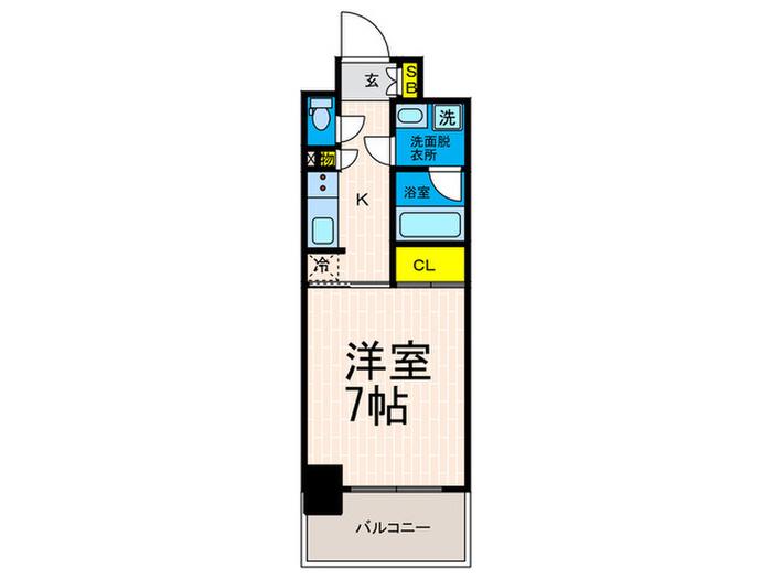 アーバネックスみなと元町(1K/12階)の間取り写真