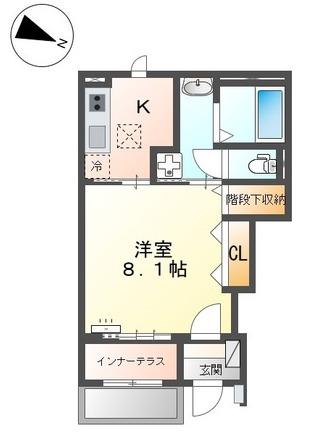 アルトポンテ(1K/1階)の間取り写真
