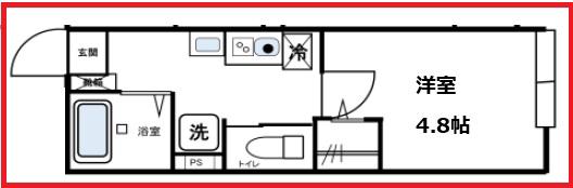 ケーエフ新柴又(1K/1階)の間取り写真