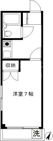 テラス新川崎(1K/4階)の間取り写真