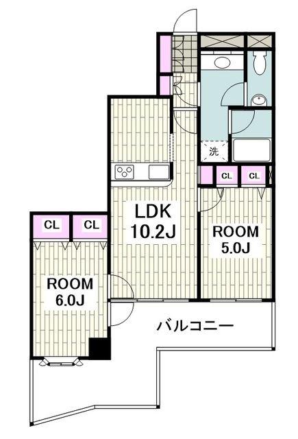 磯子台スカイマンション(2LDK/3階)の間取り写真