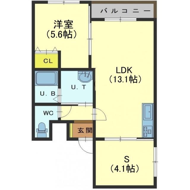 インフィニティ宮前(1SLDK/4階)の間取り写真