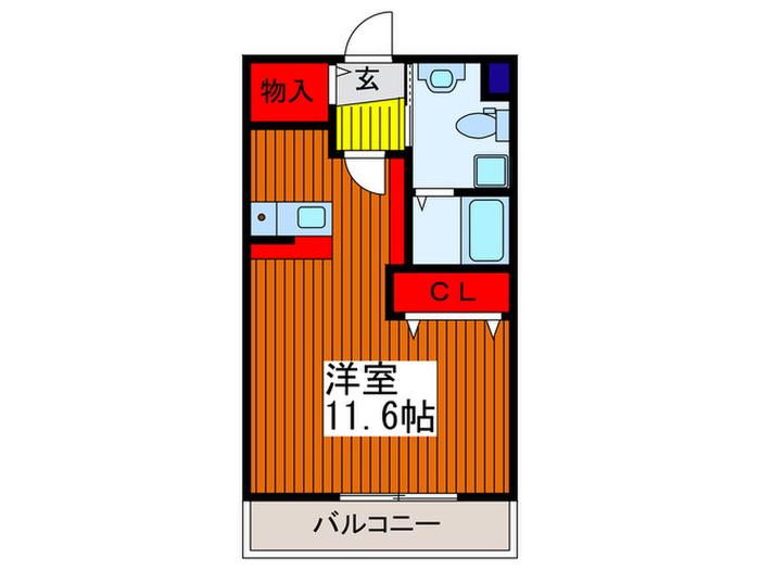 CIEL BLEU 鳩ヶ谷(ワンルーム/1階)の間取り写真