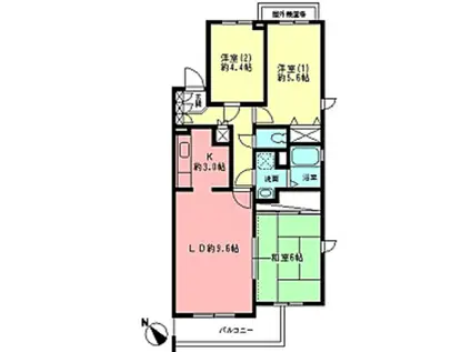 ブルーミングハイム・MORIKI(3LDK/1階)の間取り写真
