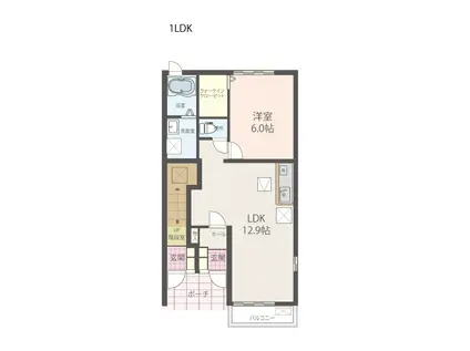 フランメゾンII番館(1LDK/1階)の間取り写真