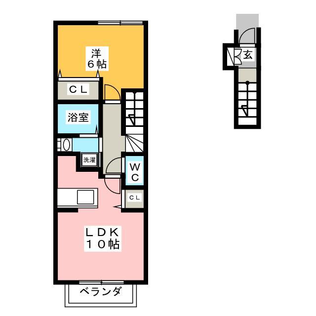 ポチハウス(1LDK/2階)の間取り写真