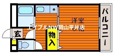 エスポアール21A(1K/3階)の間取り写真