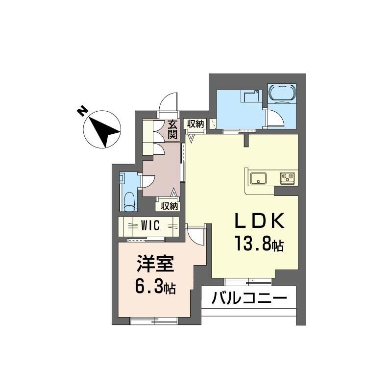 セレーノひかわ(1LDK/2階)の間取り写真