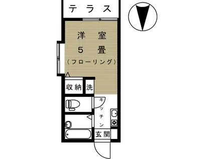 ベルグラン上馬A棟(1K/1階)の間取り写真