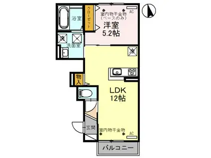 メディオフラーズ(1LDK/1階)の間取り写真