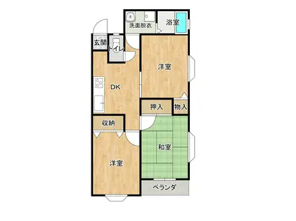 SALA SOYUZII(3DK/1階)の間取り写真