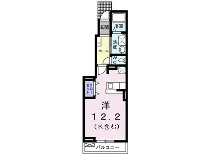 ソレイユ(ワンルーム/1階)の間取り写真