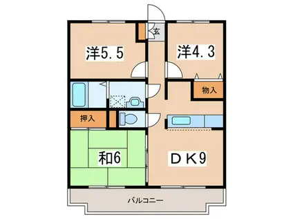 サンクレスト大和(3DK/3階)の間取り写真